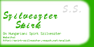 szilveszter spirk business card